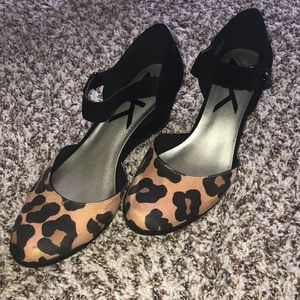 AnneKlein sport animal print wedges